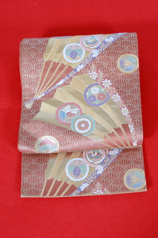 Japanese used sash belt (Fukuro-obi) 100% silk  /B1243