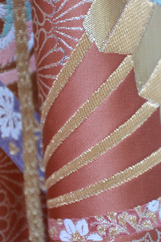 Japanese used sash belt (Fukuro-obi) 100% silk  /B1243