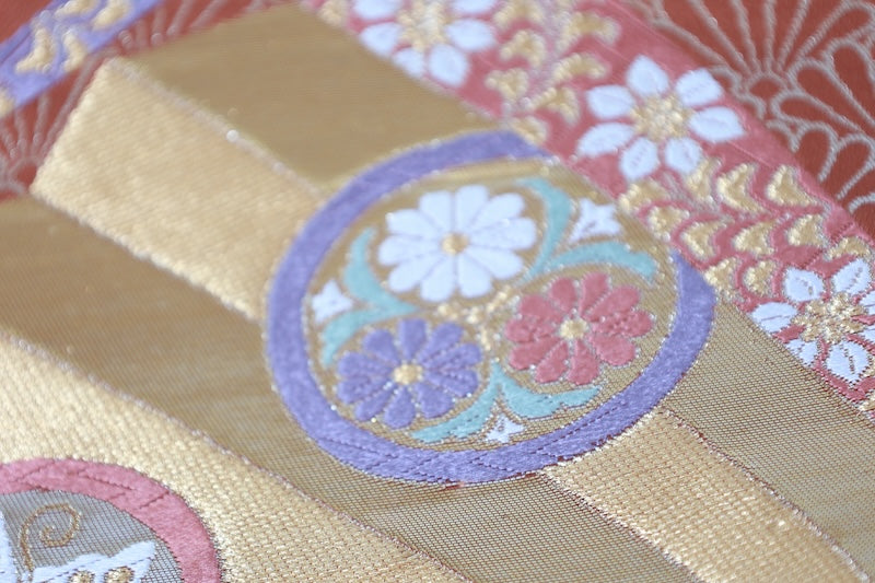 Japanese used sash belt (Fukuro-obi) 100% silk  /B1243