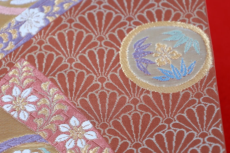 Japanese used sash belt (Fukuro-obi) 100% silk  /B1243