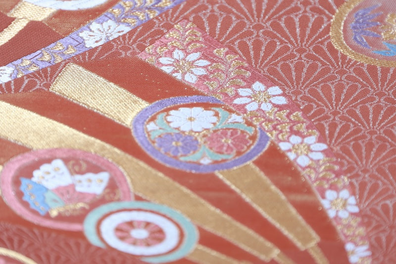 Japanese used sash belt (Fukuro-obi) 100% silk  /B1243