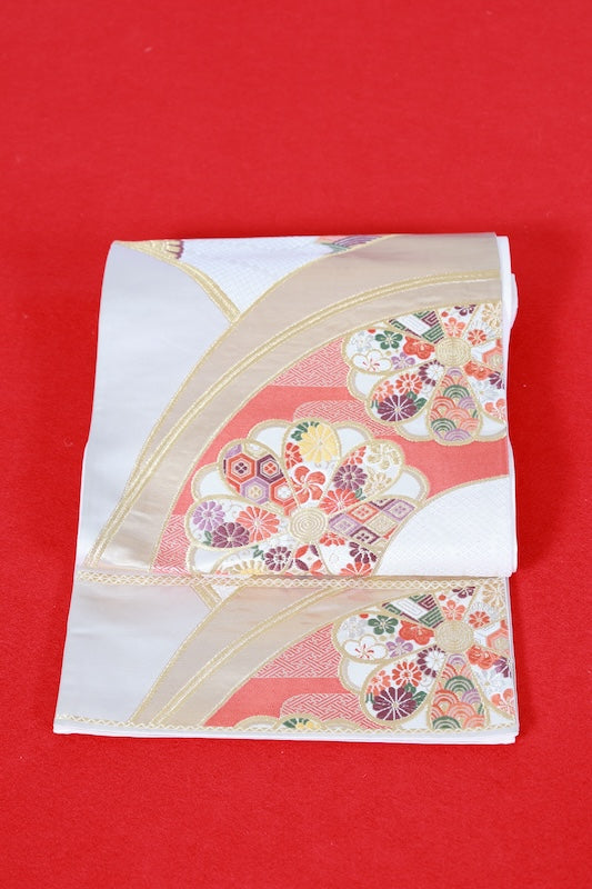 Japanese used sash belt (Fukuro-obi) 100% silk  /B1263