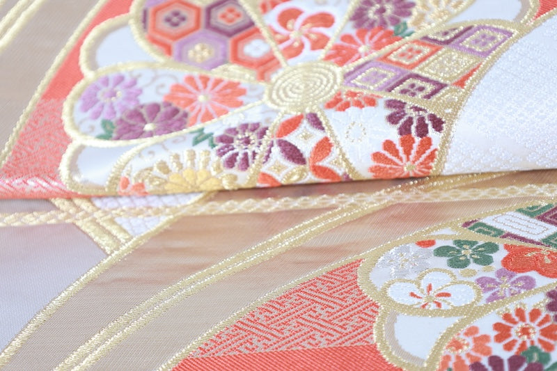 Japanese used sash belt (Fukuro-obi) 100% silk  /B1263