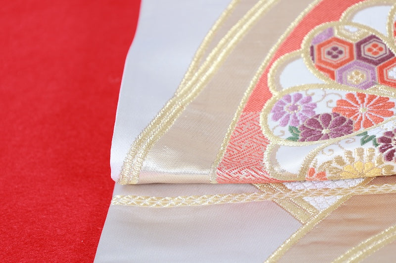 Japanese used sash belt (Fukuro-obi) 100% silk  /B1263