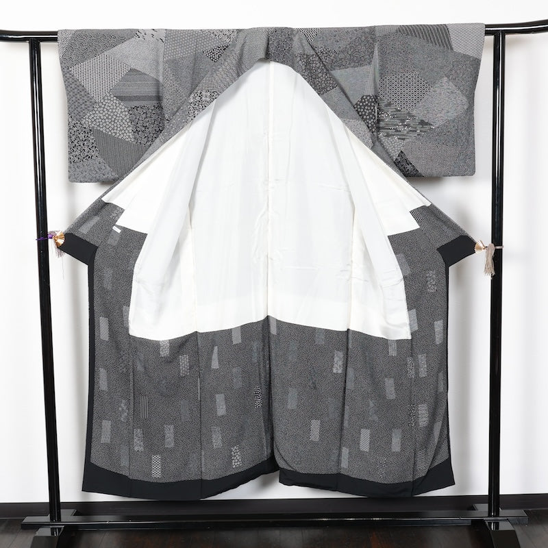 Japanese kimono used <Komon> Lsize  silk 100% /T214