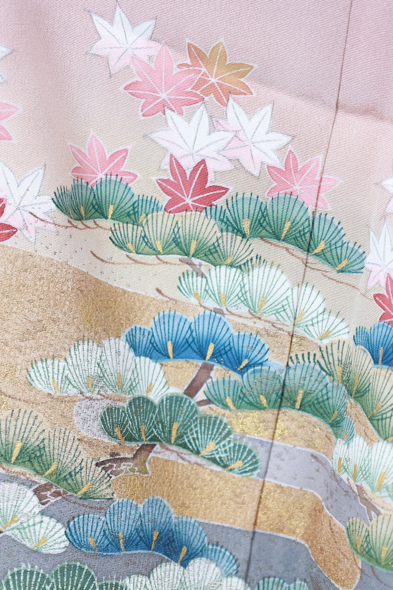 Irotomesode kimono Cherry blossom pink gold pre-owned /AZ55