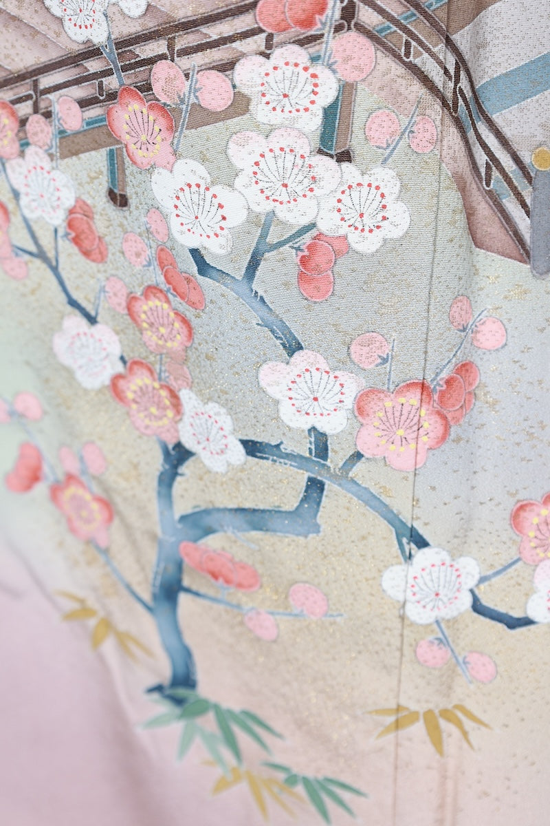 Irotomesode kimono Cherry blossom pink gold pre-owned /AZ55