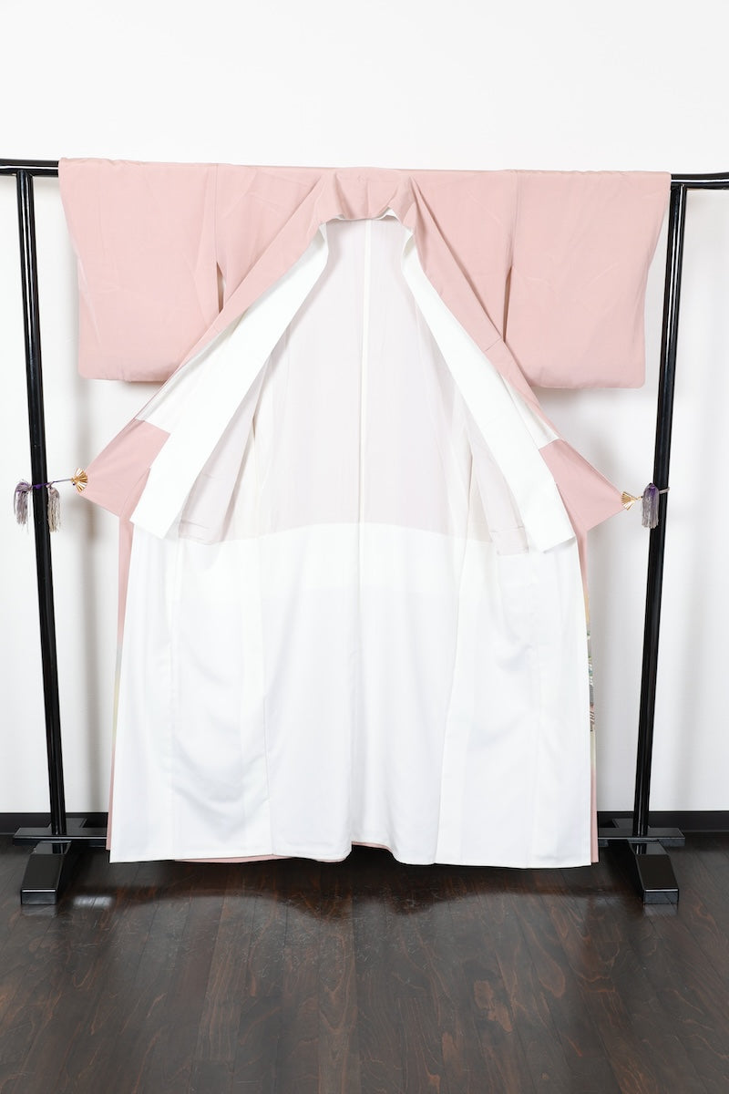 Irotomesode kimono Cherry blossom pink gold pre-owned /AZ55