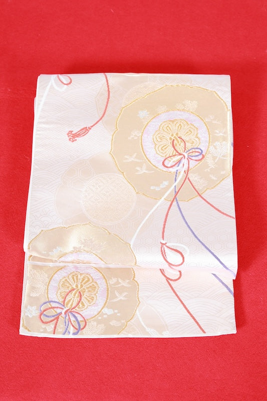 Japanese used sash belt (Fukuro-obi) 100% silk  /B1256