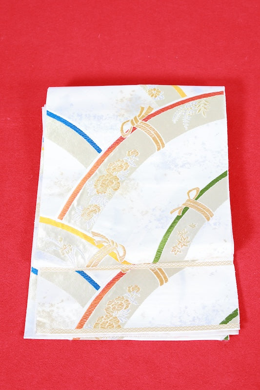 Japanese used sash belt (Fukuro-obi) 100% silk  /B1257