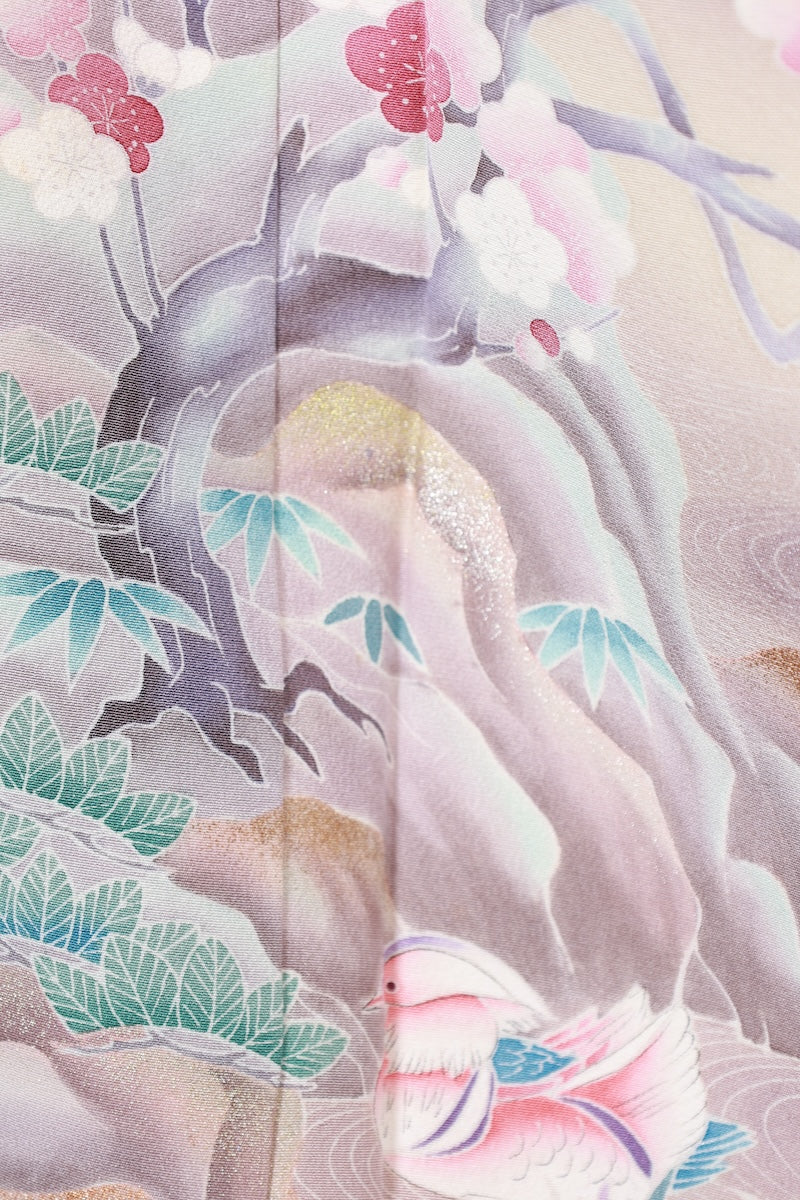 Houmongi kimono light purple beige pre-owned /AZ52