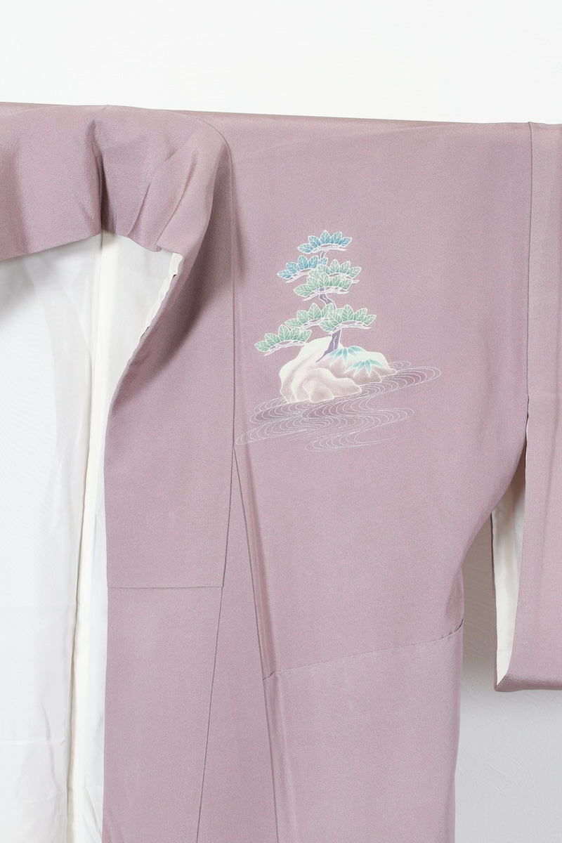 Houmongi kimono light purple beige pre-owned /AZ52