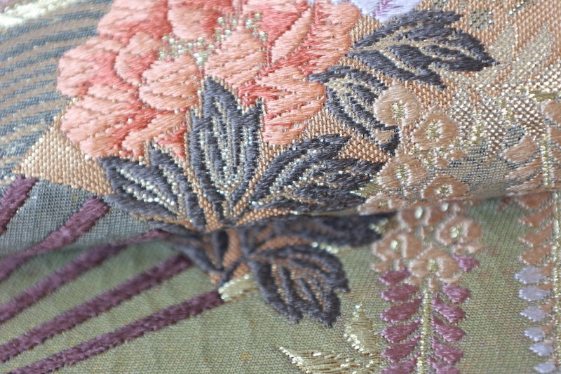 Japanese used sash belt (Fukuro-obi) 100% silk  /B1246