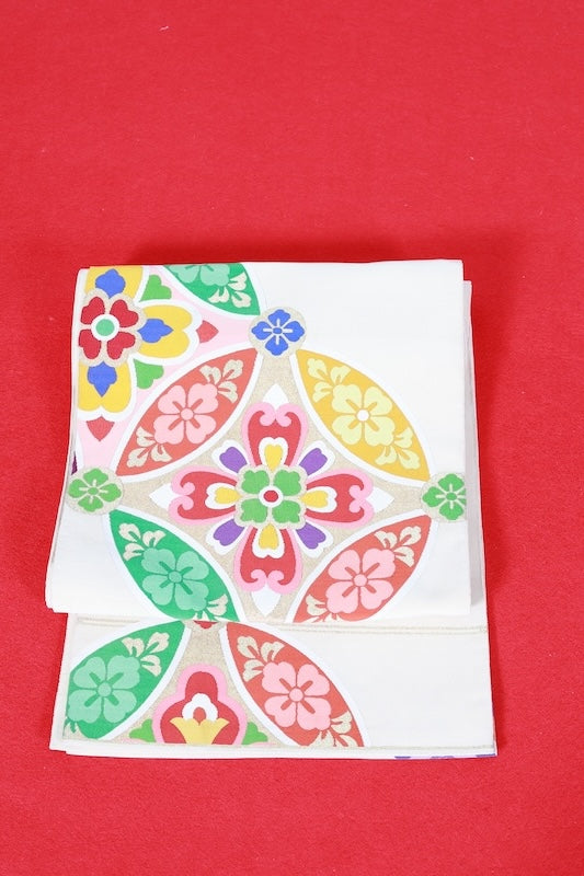 Japanese used sash belt (Fukuro-obi) 100% silk  /B