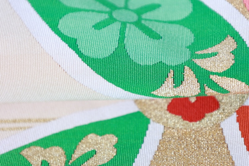 Japanese used sash belt (Fukuro-obi) 100% silk  /B