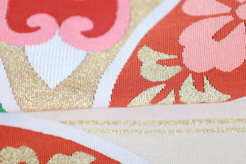 Japanese used sash belt (Fukuro-obi) 100% silk  /B