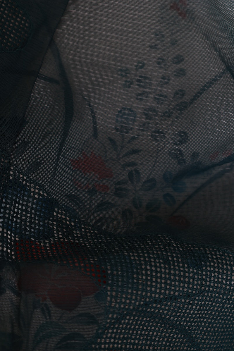 Houmongi kimono Iron color black indigo pre-owned /Az59
