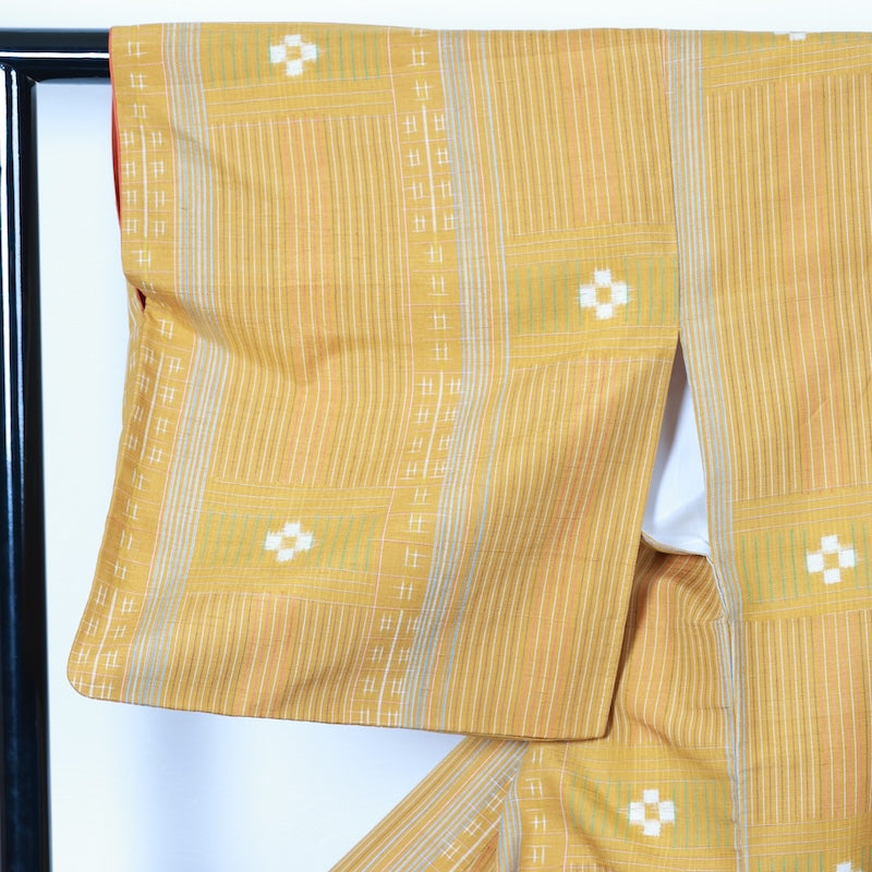 Japanese kimono used <Tsumugi> Msize  silk 100% /T232