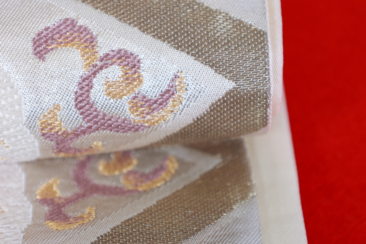 Japanese used sash belt (Fukuro-obi) 100% silk  /B1261