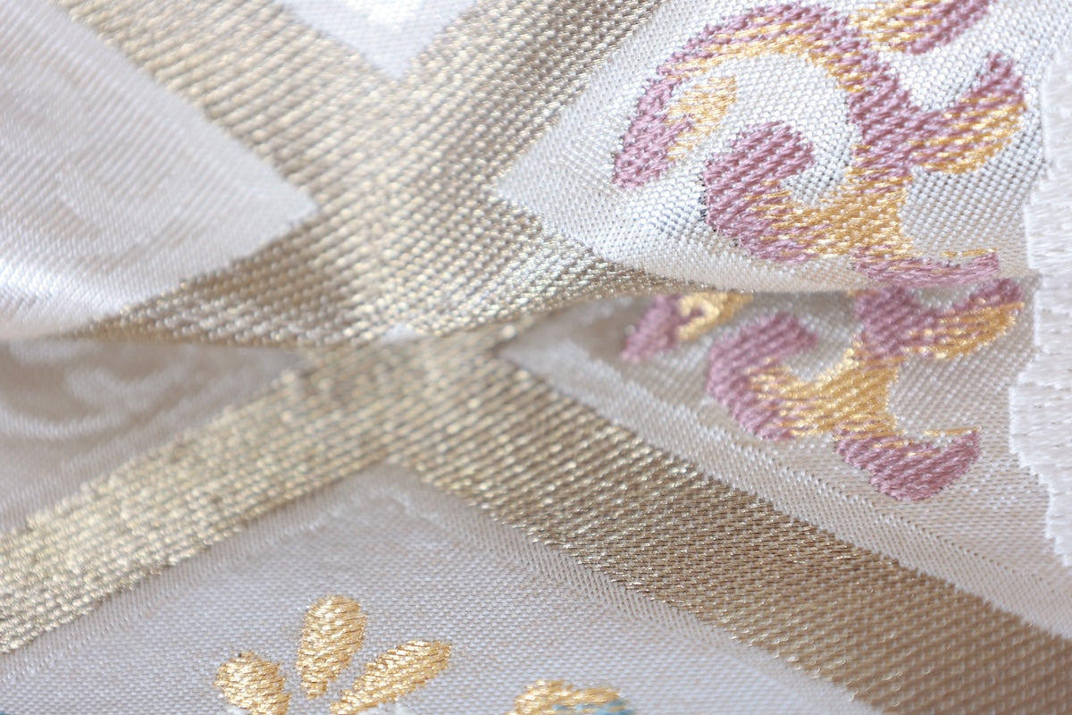 Japanese used sash belt (Fukuro-obi) 100% silk  /B1261