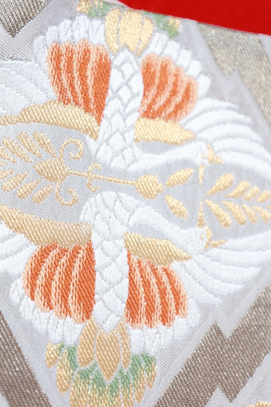 Japanese used sash belt (Fukuro-obi) 100% silk  /B1261