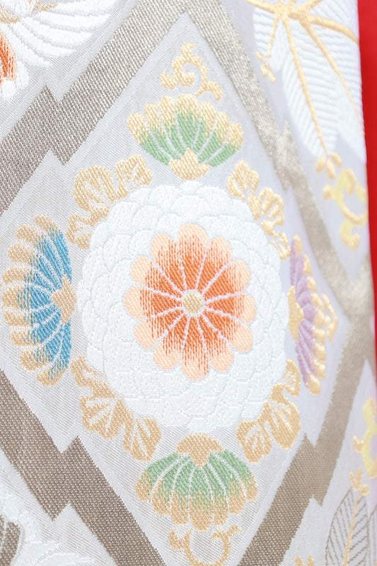 Japanese used sash belt (Fukuro-obi) 100% silk  /B1261