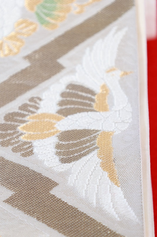 Japanese used sash belt (Fukuro-obi) 100% silk  /B1261