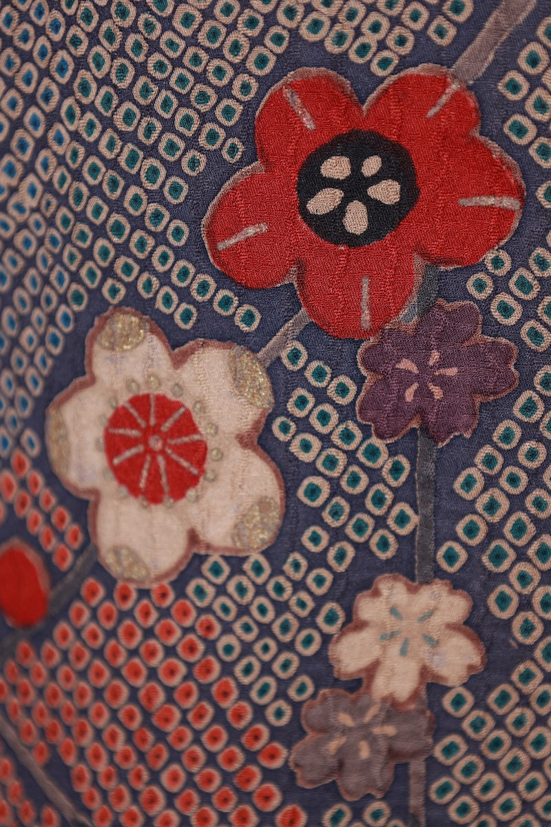 Komon kimono Iron-navy blue pre-owned /AZ43