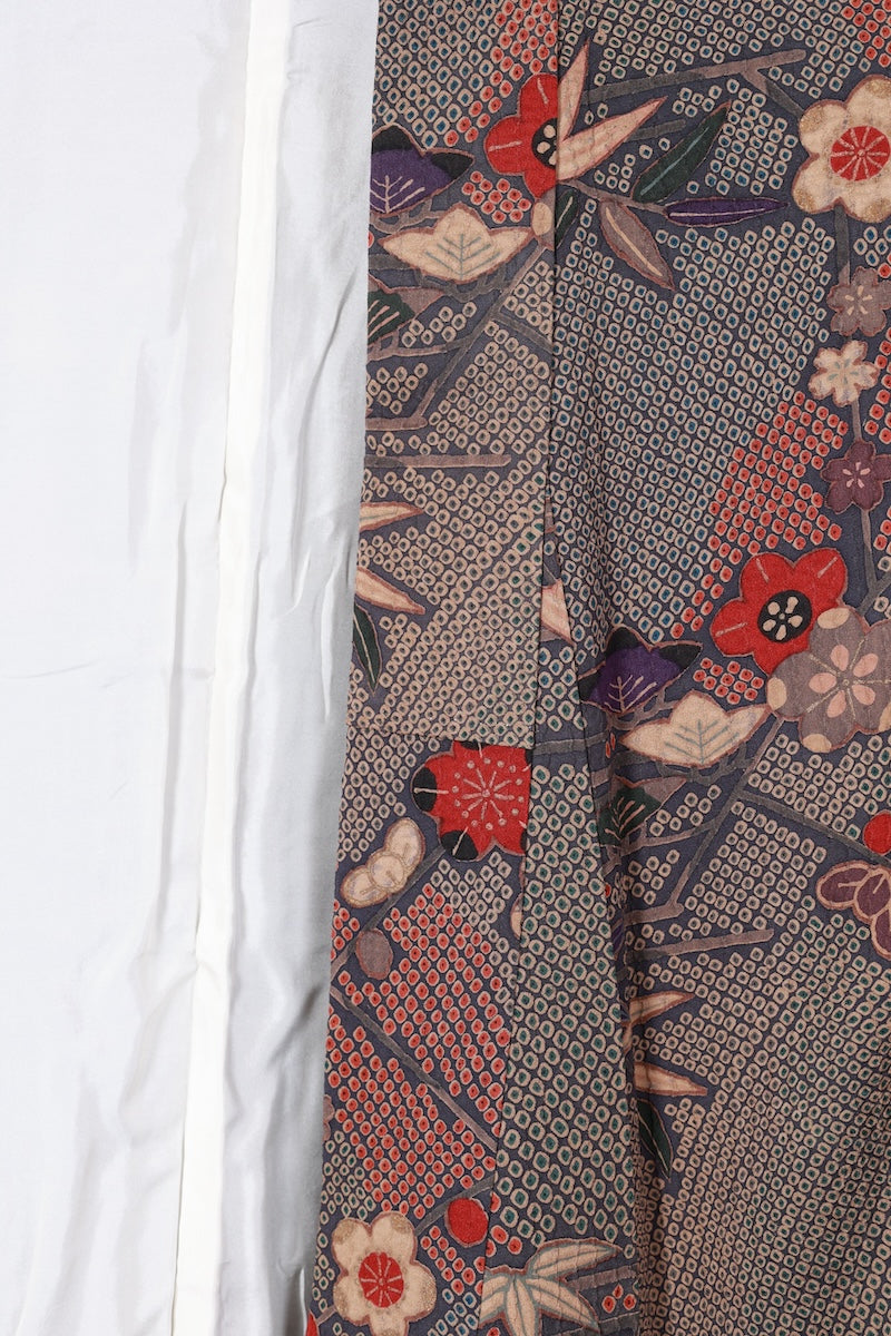 Komon kimono Iron-navy blue pre-owned /AZ43