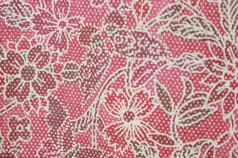 Japanese  kimono used, orange and brown, butterfly and flower pattern, L153