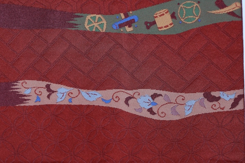 Japanese used sash belt (kyobukuro-obi) polyester  /B596
