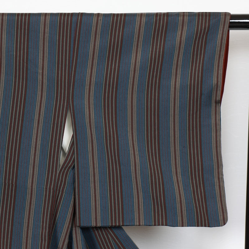 Japanese kimono used <Tsumugi> Lsize  silk 100% /T240