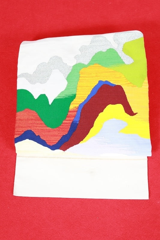 Japanese used sash belt (Nagoya-obi) silk100% /B1290