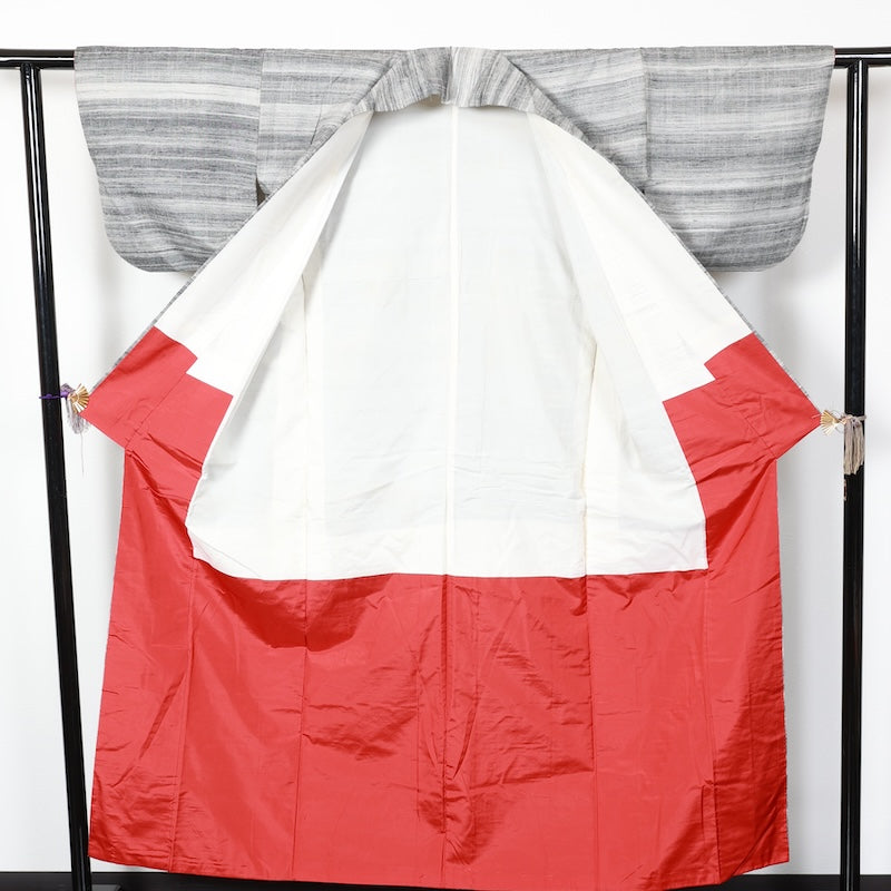 Japanese kimono used <Tsumugi> Msize  silk 100% /T252