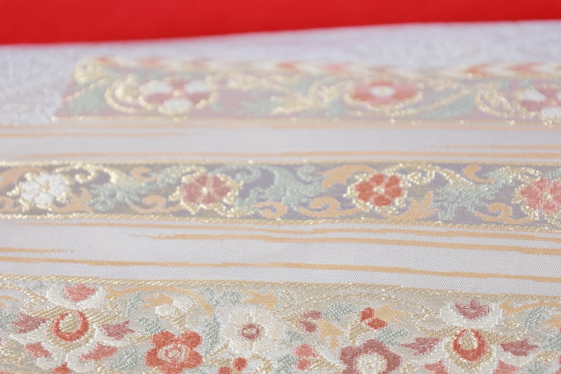 Japanese used sash belt (Nagoya-obi) polyester  /B1286