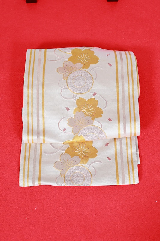 Japanese used sash belt (Nagoya-obi) polyester  /B1285