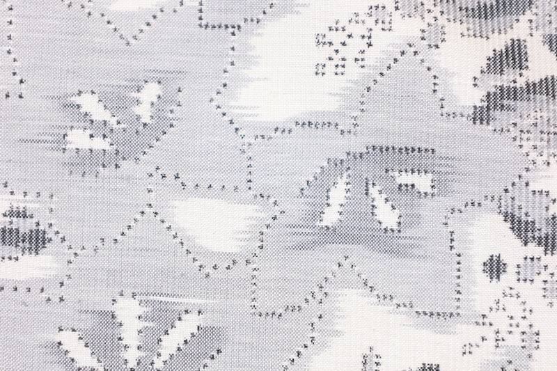 Tsumugi kimono white gray pre-owned /AZ51