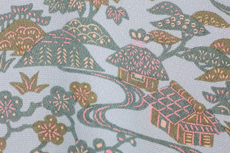 Komon kimono bule green pre-owned /AZ57