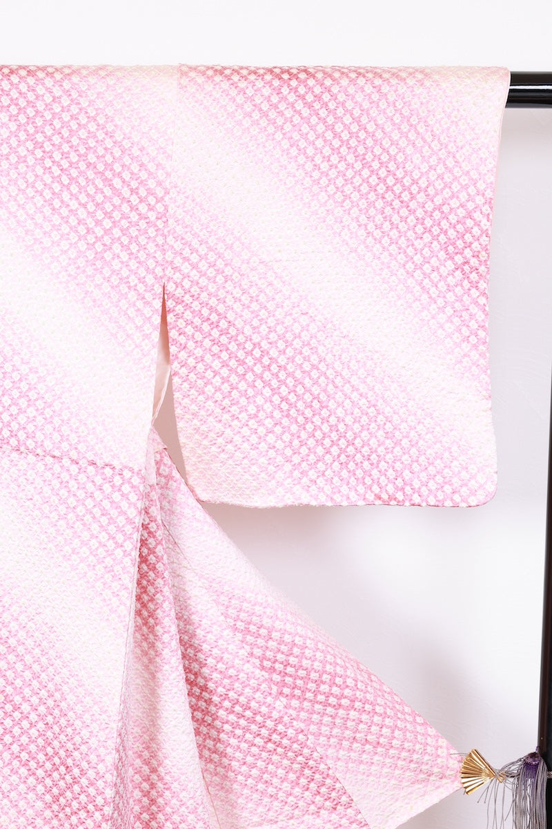 Komon kimono white pink New, unused item /AZ64