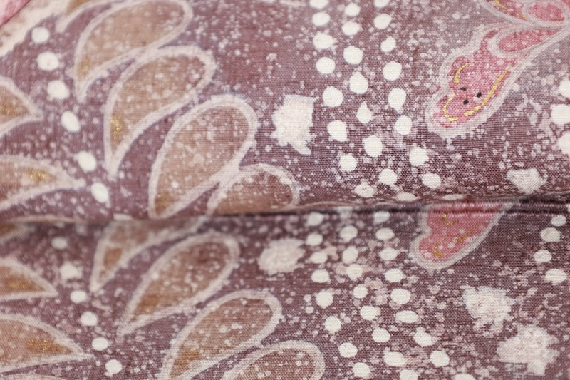 Fukuro-obi sash belt brown beige purple gold Hand-embroidered, hand-painted pre-owned /SZ4