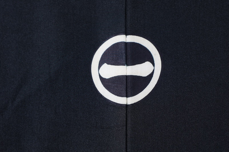 Men's Haori (traditional Japanese jacket), brand new, unused, five crests in a circle with a single line inside, size L157
