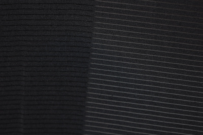 Summer men's haori jacket, used black, lacquered, with five crests (maru ni umebachi), size L159