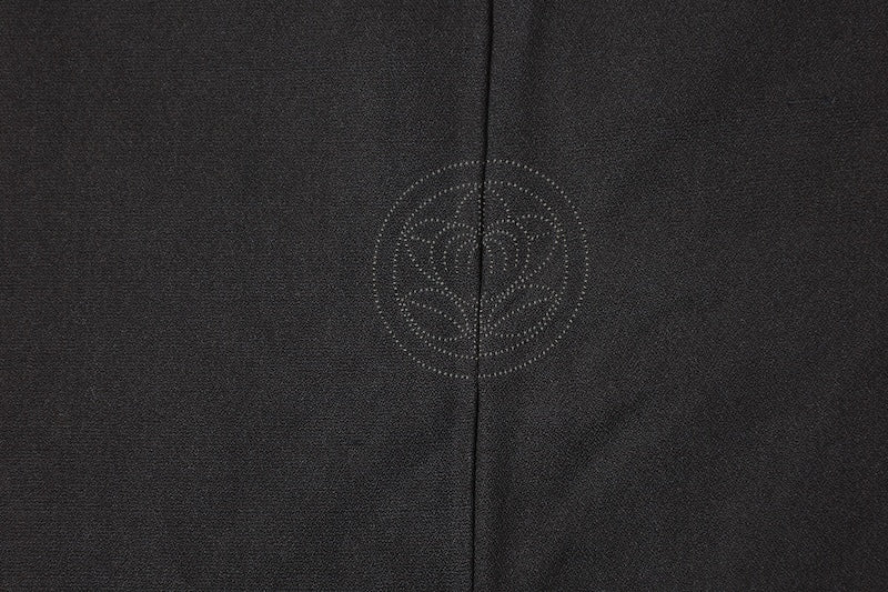 Men's Haori used(traditional Japanese jacket), brand new, unused, black, embroidered crest of a circle with a mandarin orange design, size L164