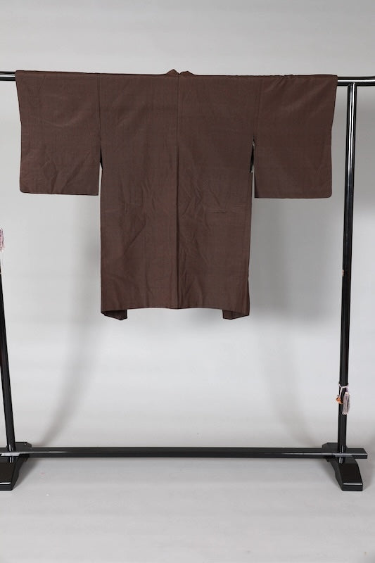Men's Haori (traditional Japanese jacket), brown, handwoven, L165
