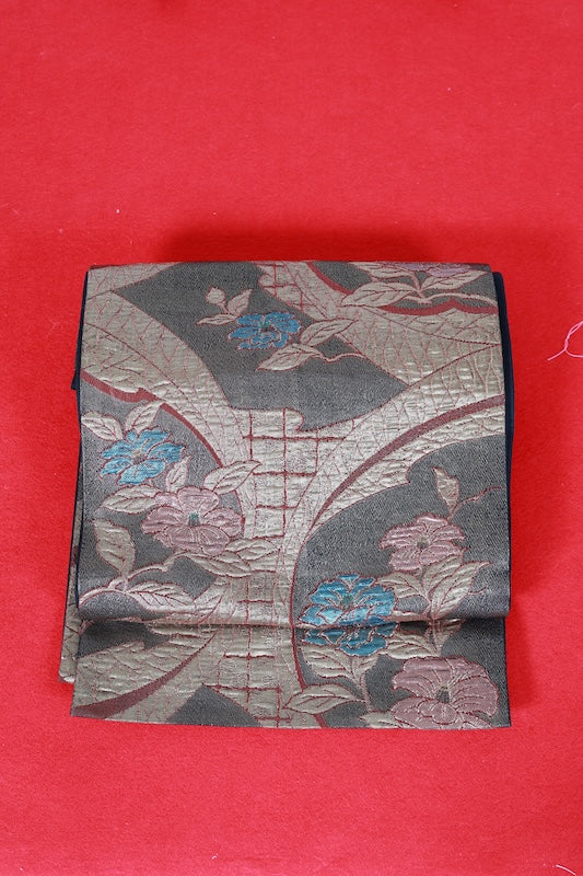 Japanese used sash belt (Nagoya-obi) polyester  /B1273