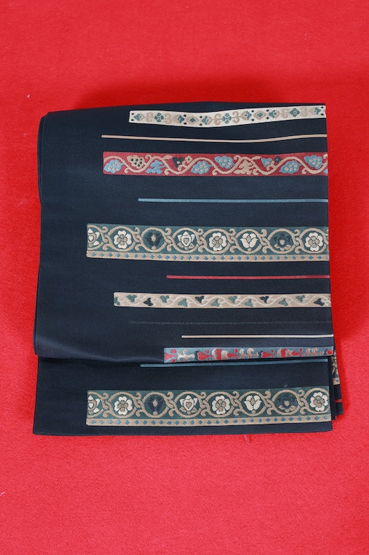 Japanese used sash belt (Nagoya-obi) polyester  /B1265