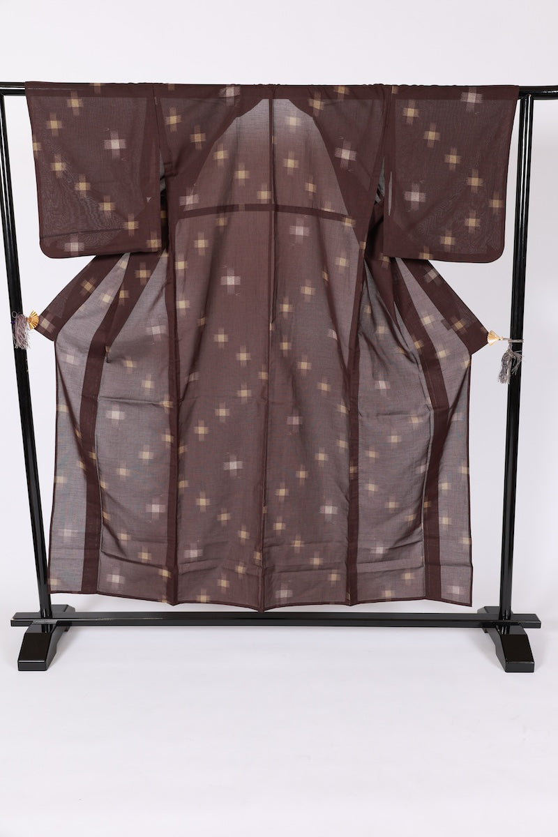 Japanese kimono used <komon> Msize  polyester /B646