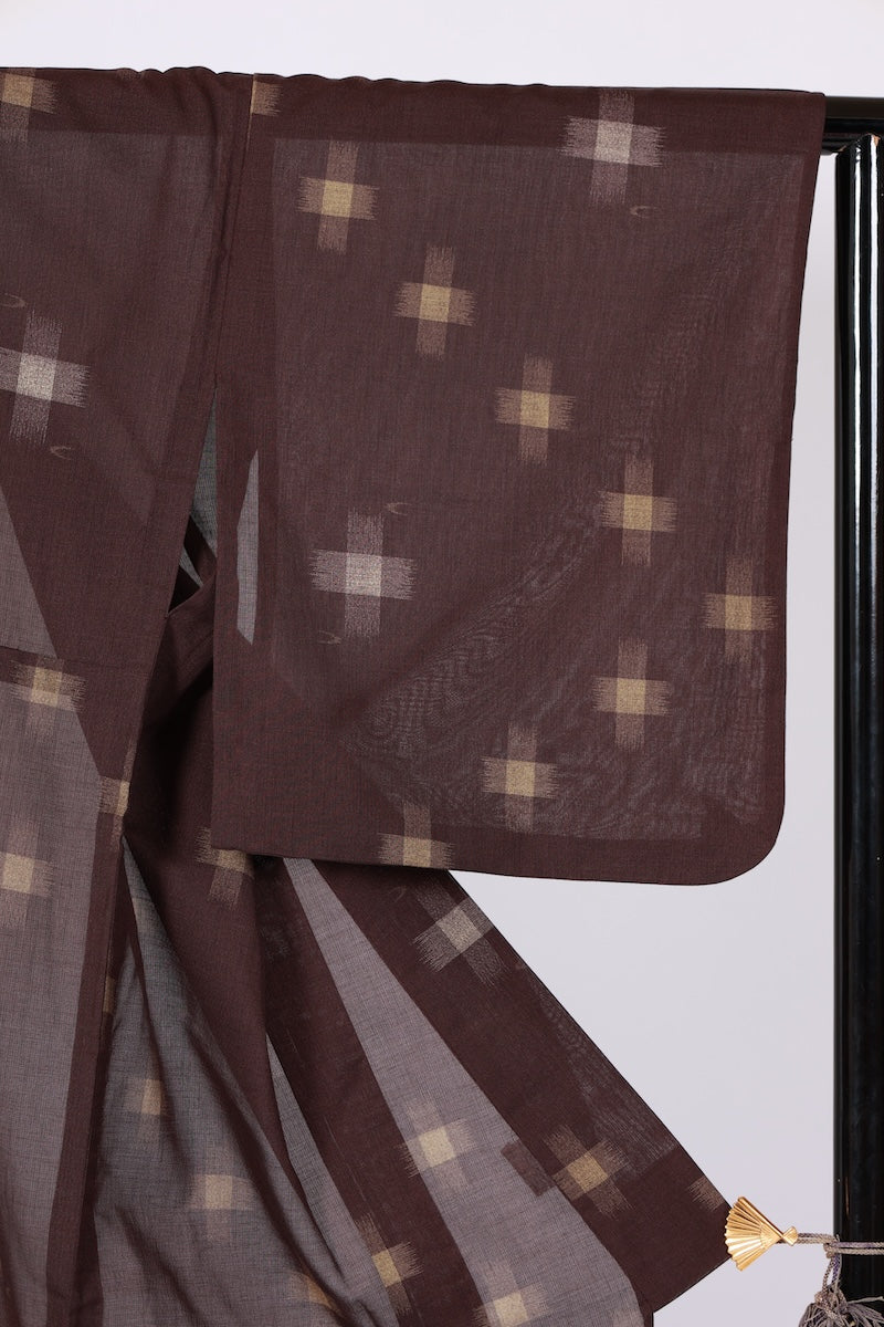 Japanese kimono used <komon> Msize  polyester /B646