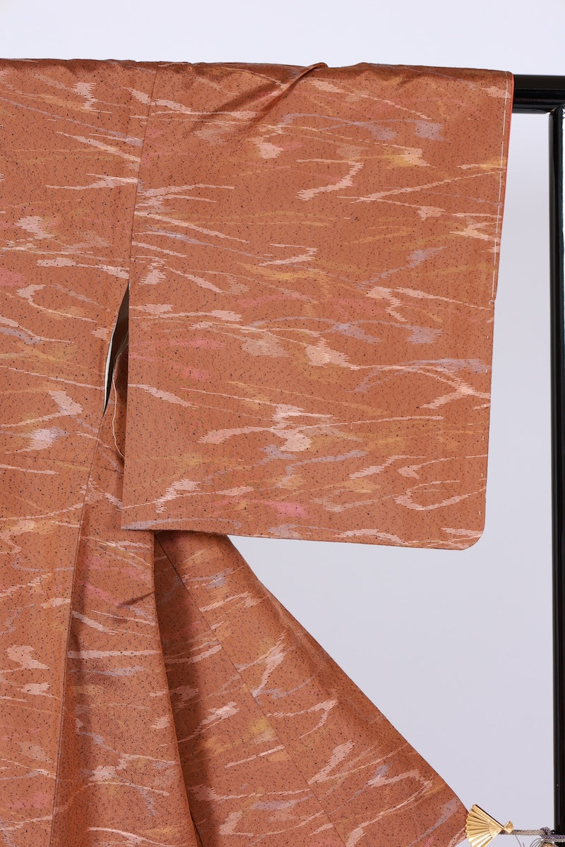 New Japanese kimono  <Tsumugi> Msize  silk 100% /B640