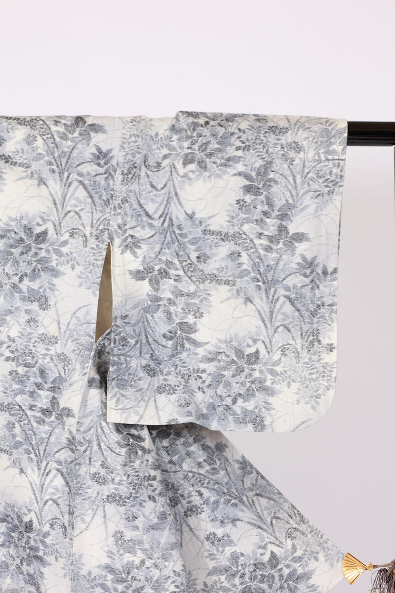Japanese kimono used <tsumugi> Msize  silk 100% /B635